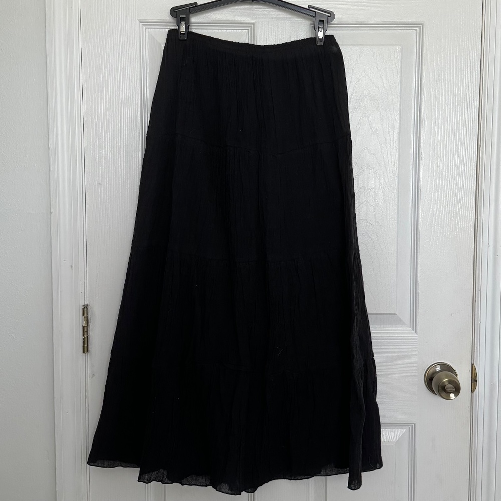 Cotton Collection Black Skirt-Large